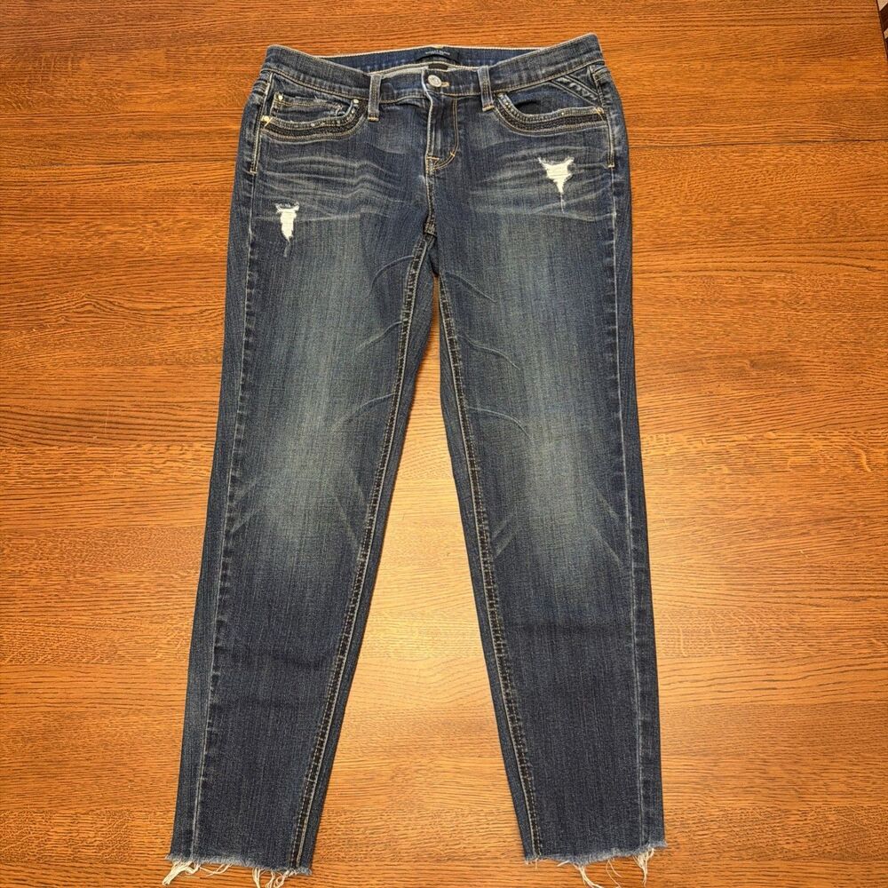 White House Black Market Girlfriend Fit Capri Womens 6P Blue